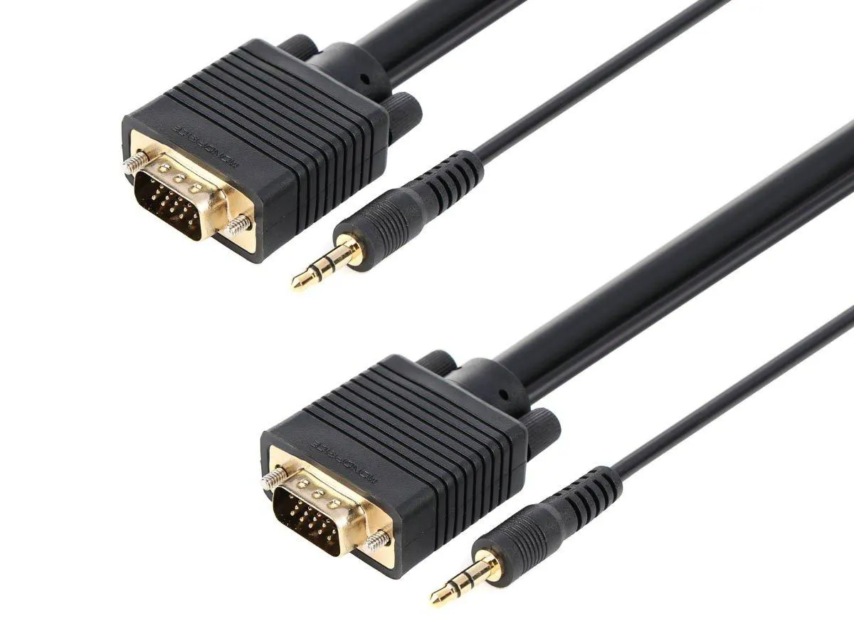 Monoprice 25ft Super VGA HD15 M/M CL2 Rated Cable w/ Stereo Audio and Triple Shielding (Gold Plated)