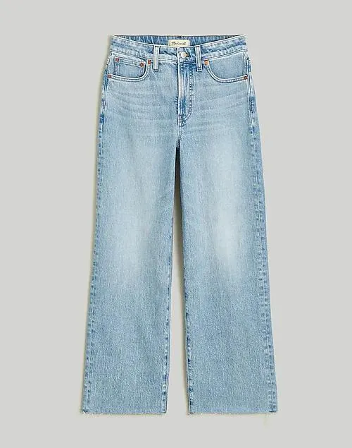 The Curvy Perfect Vintage Wide-Leg Crop Jean in Altoona Wash: Raw-Hem Edition