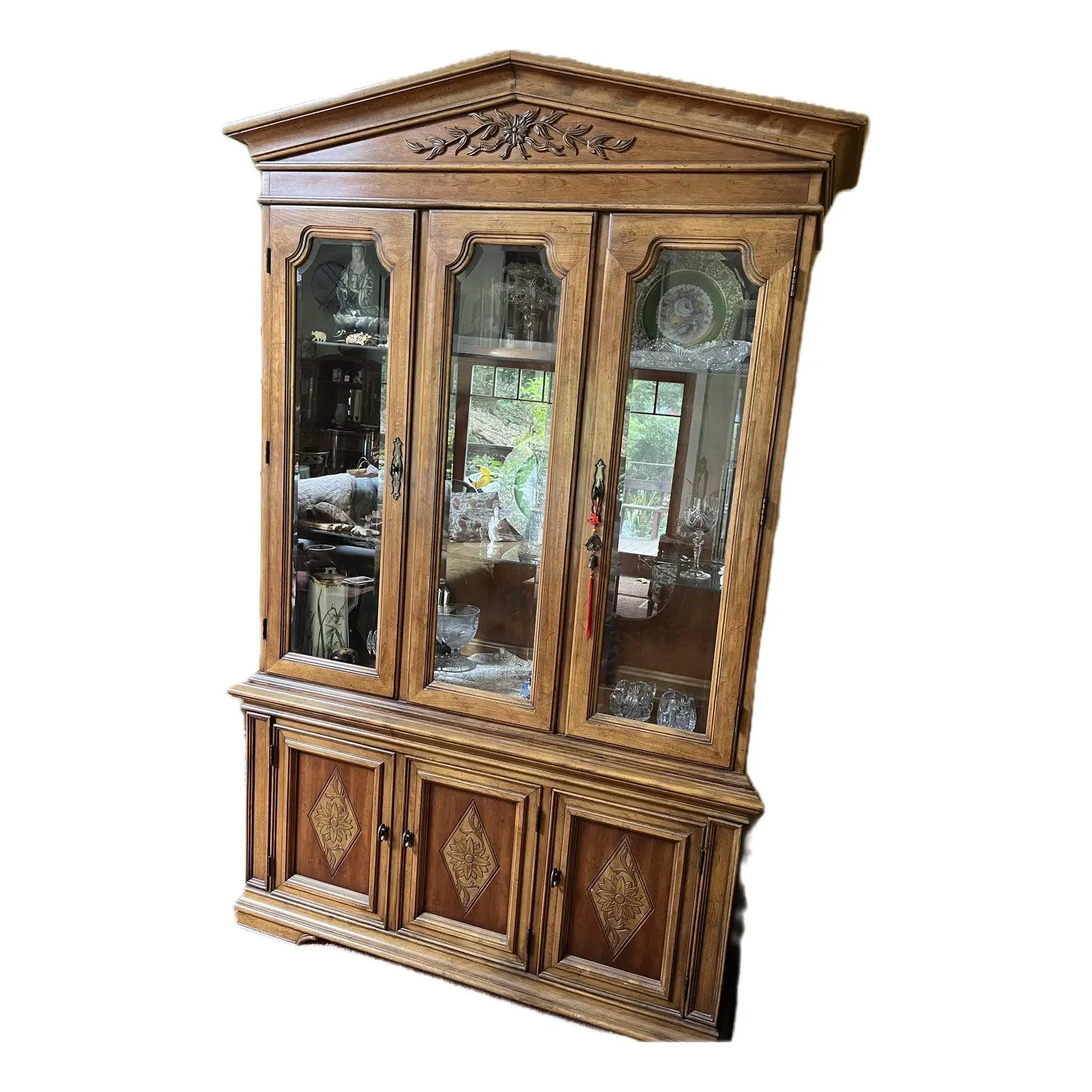 1960s Vintage Thomasville French Provincial Buffet and Display Cabinet
