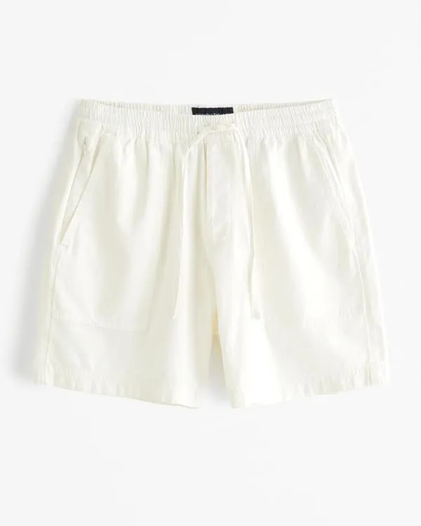 Linen-Blend Pull-On Short