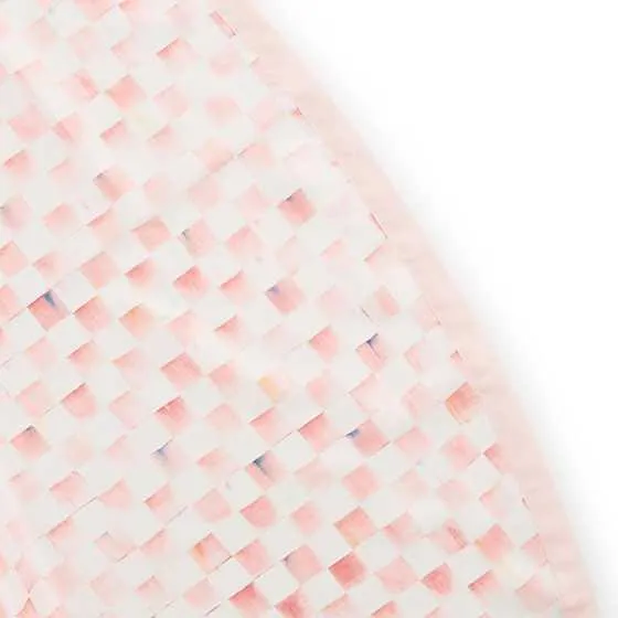 Rosy Check 90" Round Table Topper