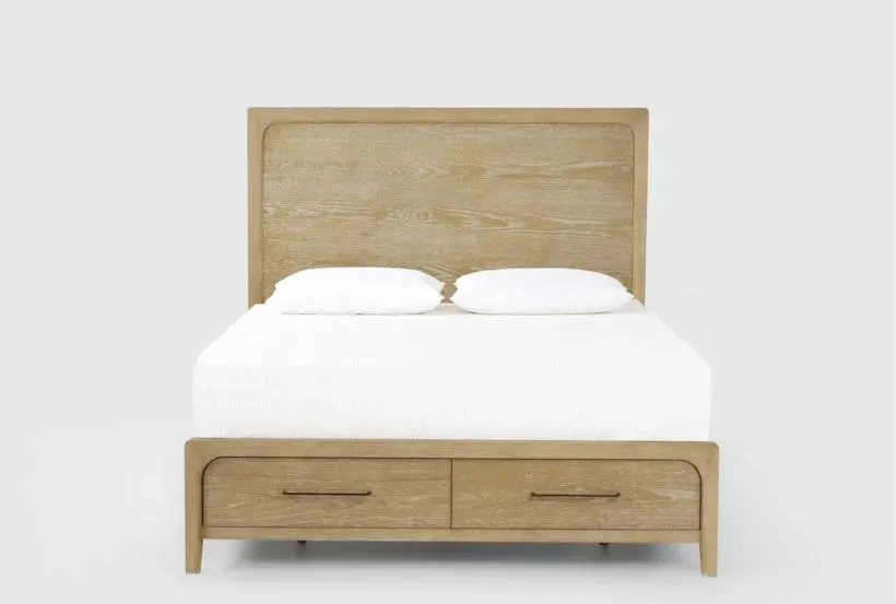 Mika Queen Wood Platform Bed W/ Storage