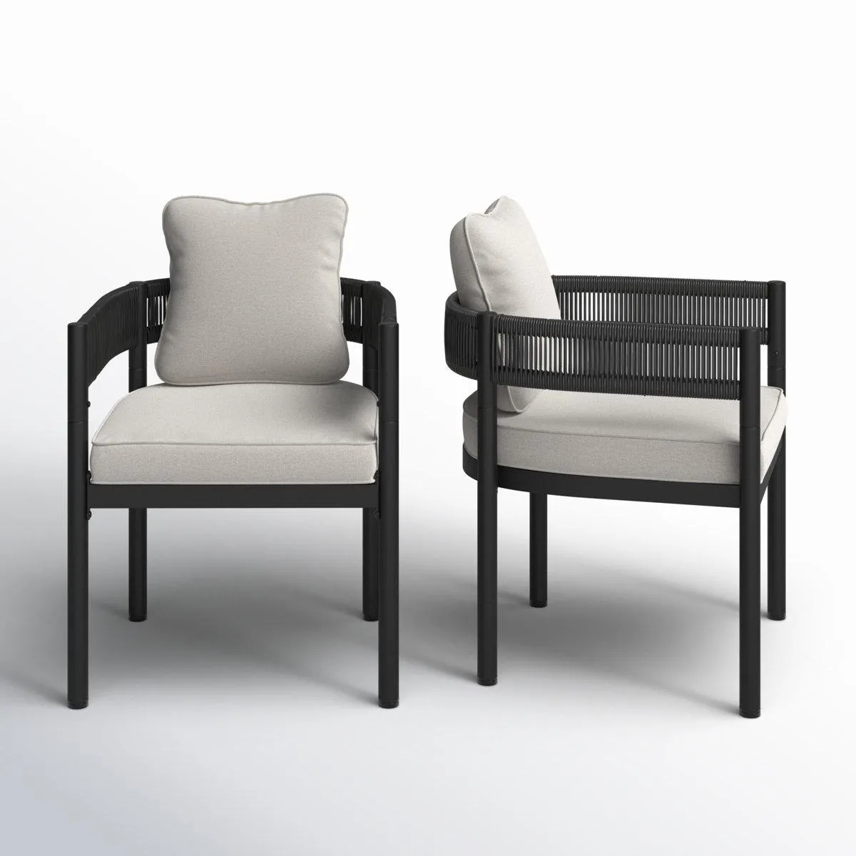 Outdoor Dining Chair With Cushions Set Of 2 (Set of 2)