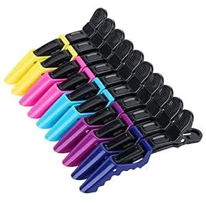 HH&LL Hair Clips for Women – Wide Teeth & Double-Hinged Design – Alligator Styling Sectioning Clips of Professional Hair Salon Quality - 10Pack (Mixing)