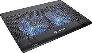 Thermaltake Massive 14 Steel Mesh Panel Dual 140mm Blue LED Fan Adjustable Speed Control 10"-17" Laptop Notebook Cooling Pad CL-N001-PL14BU-A,Black