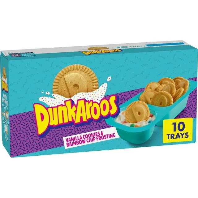 Dunkaroos Vanilla Cookies and Rainbow Chip Frosting, 1 oz, 10 ct