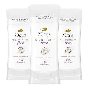 Dove Aluminum Free Deodorant for Women 3 Count Coconut and Pink Jasmine 72 hour odor protection 2.6 oz