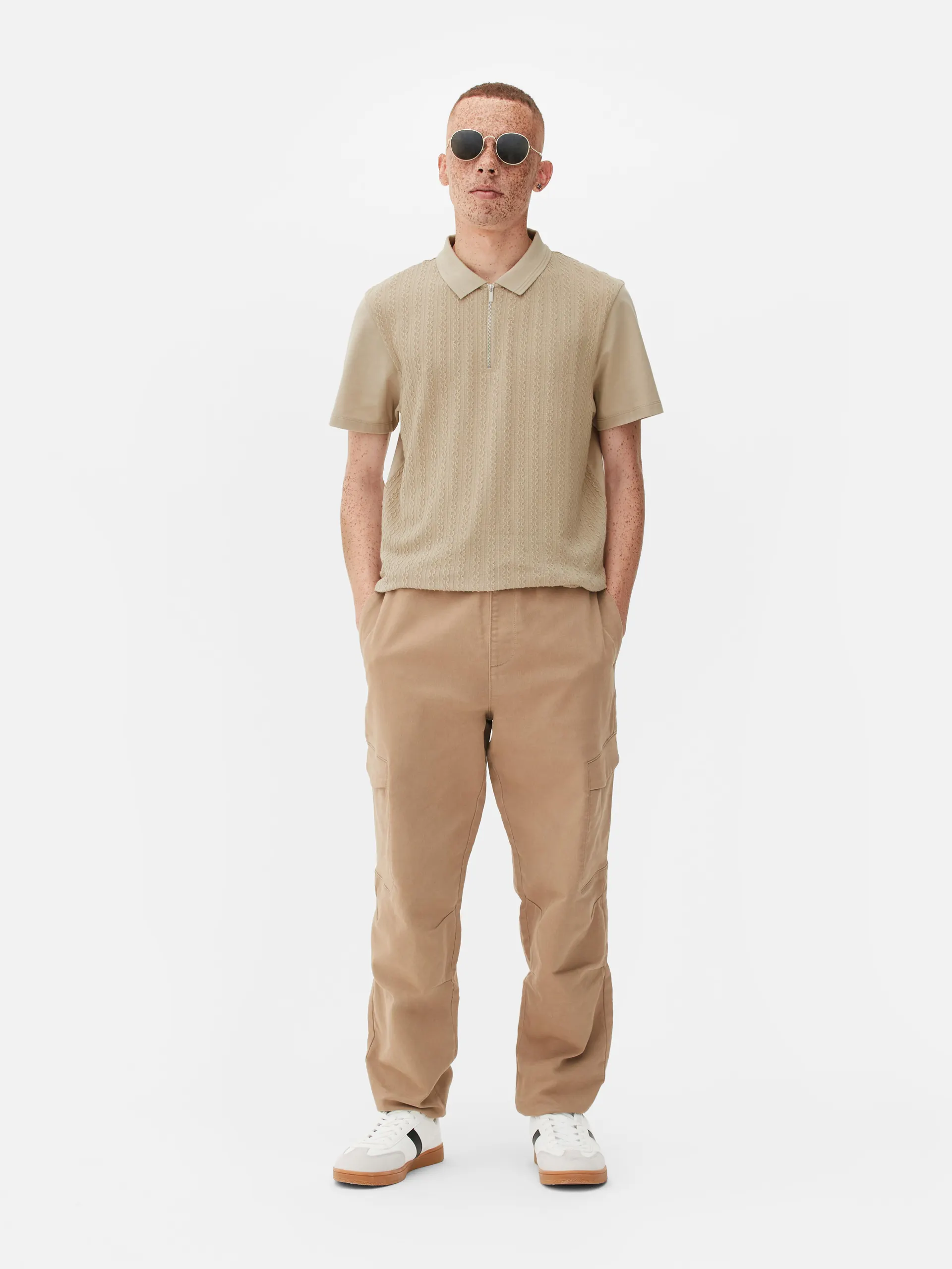 Polo fecho correr 1/4 textura torcidos