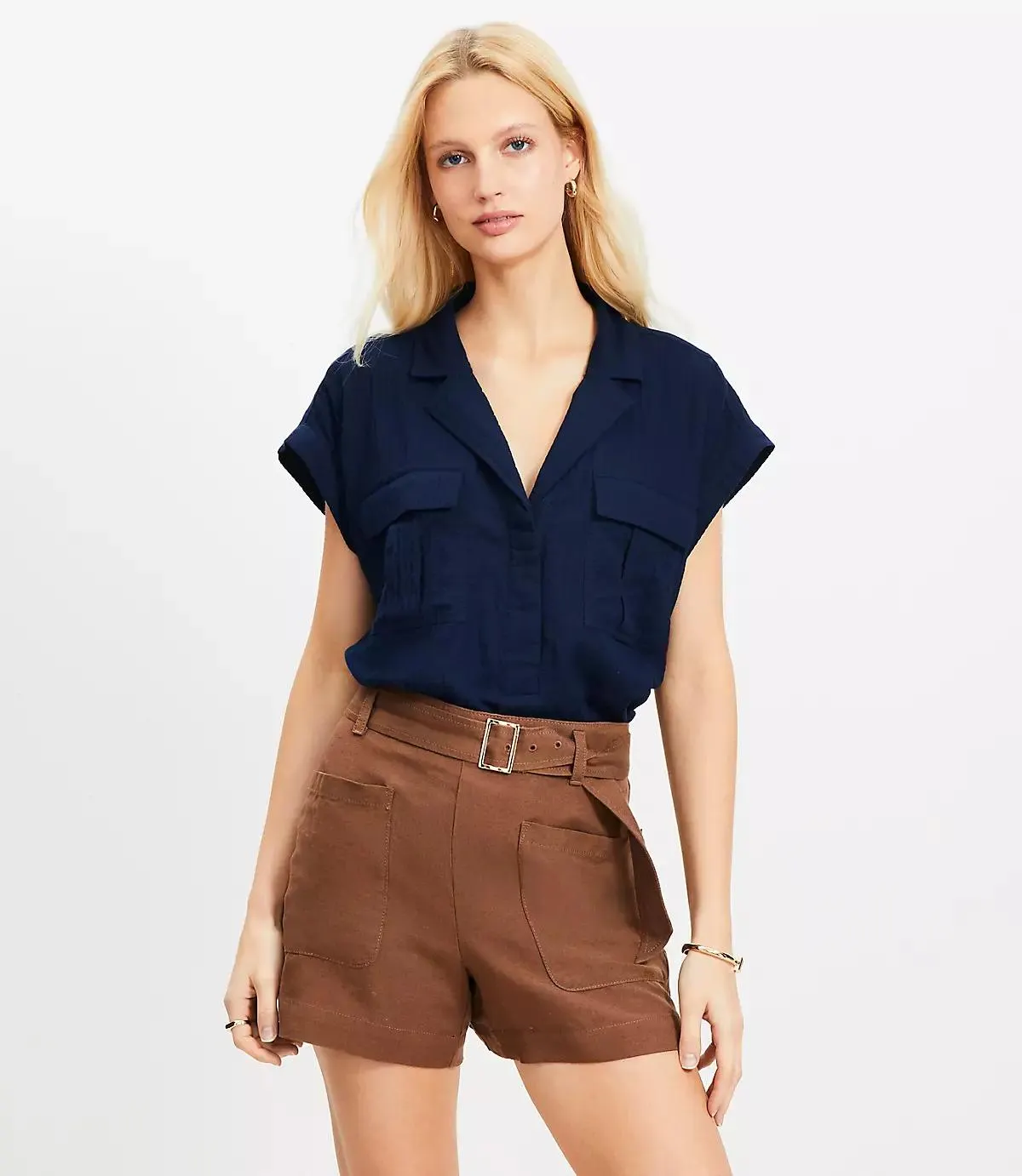 Crinkle Dolman Utility Everyday Shirt