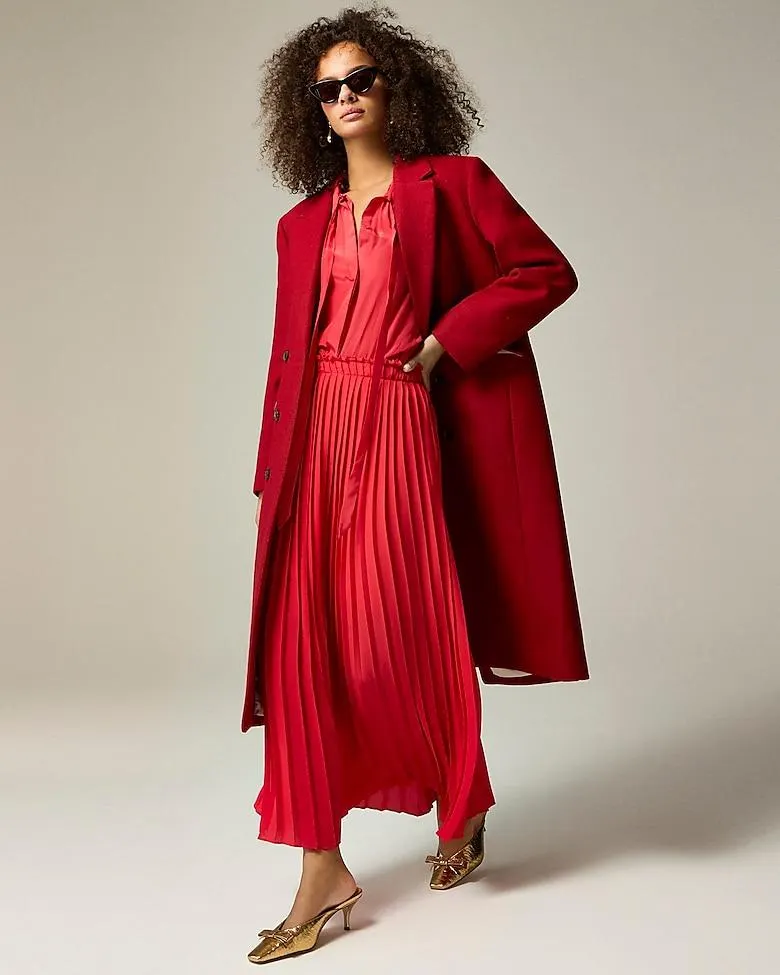 Pleated maxi skirt in drapey georgette