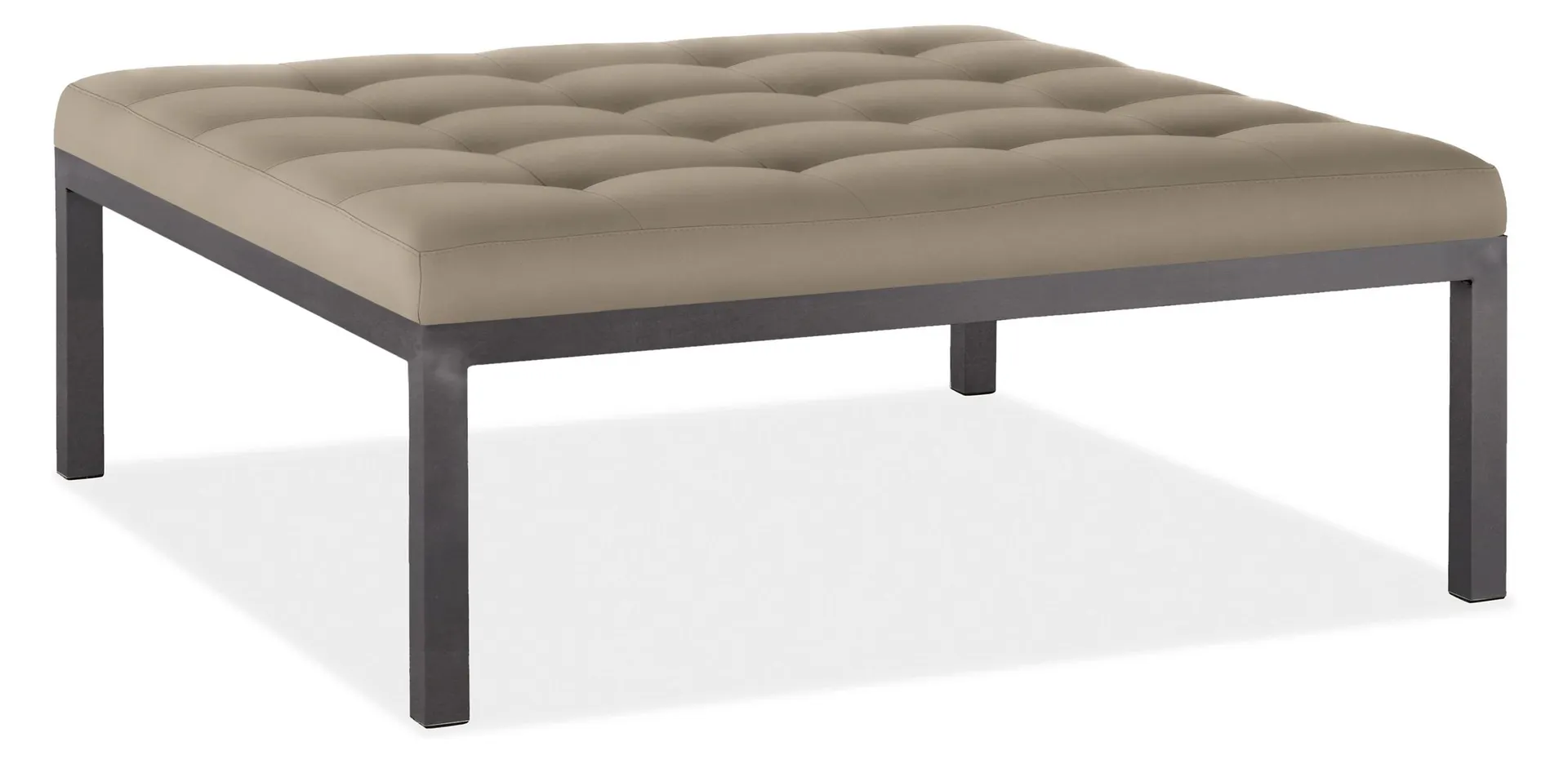 Ravella 40w 40d 16h Square Bench in Vance Asphalt with Natural Steel Legs