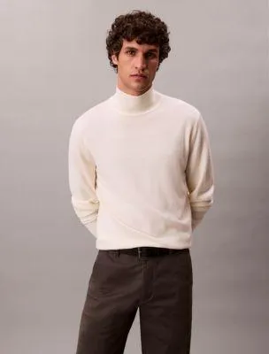 Merino Wool Mock Neck Sweater