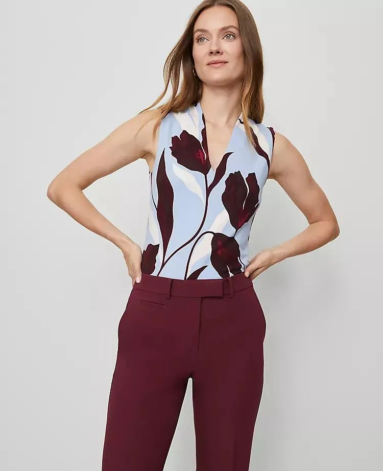 Floral Sleeveless V-Neck Top