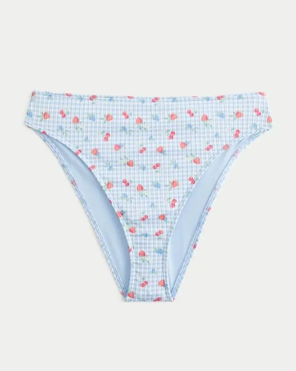 Curvy High-Leg High-Waist Ribbed Cheeky Bikini Bottom