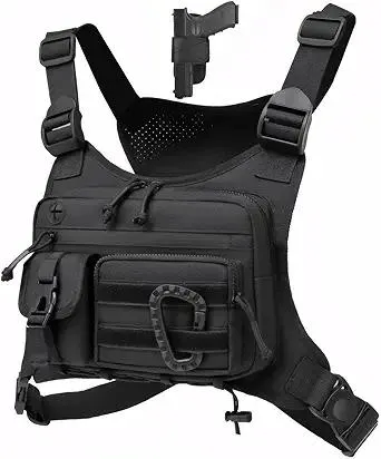 Outdoor Chest Bag For Men and Women, Tactical Vest For Running, Cycling, EDC Chest Pack Rig For Sports and Workouts