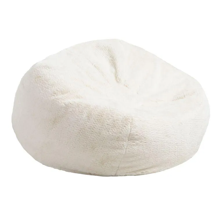 Ivory Patterned Bean Bag Chair