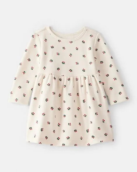 Baby Girl DayDream Fleece Holly Knit Dress - Ivory