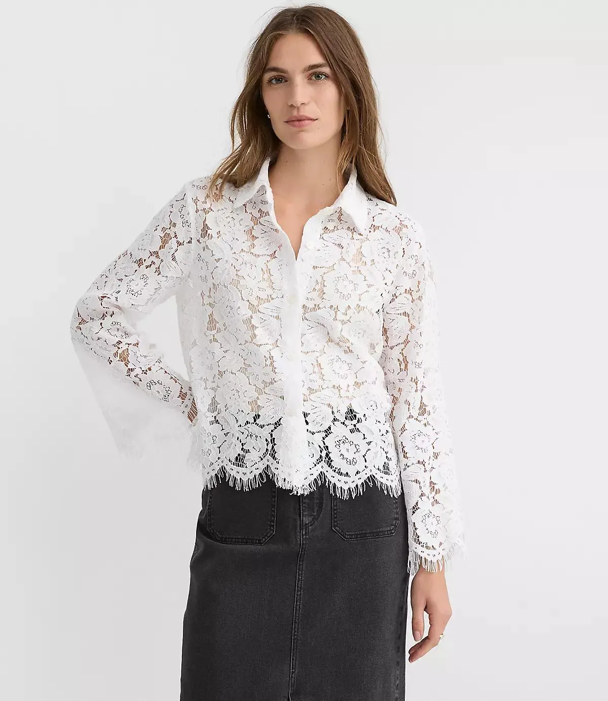 Floral Scalloped Lace Top