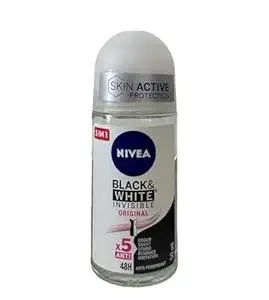 NIVEA 50ml Invisible Black And White Clear Roll On Anti Perspirant Deodorant original 1 Count