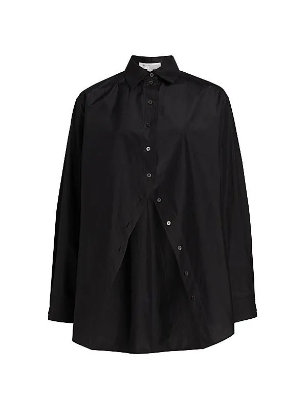 Silk-Cotton Button-Front Shirt