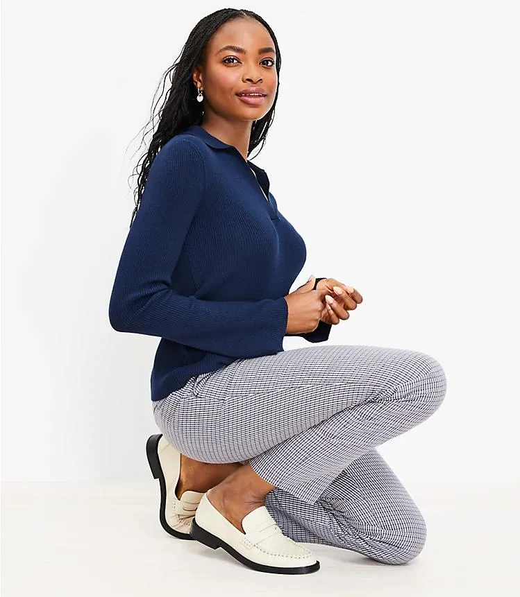 Button Pocket Riviera Slim Pants in Houndstooth