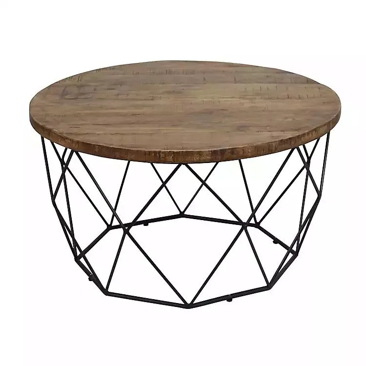 Wooden Top Geometric Chadwick Coffee Table
