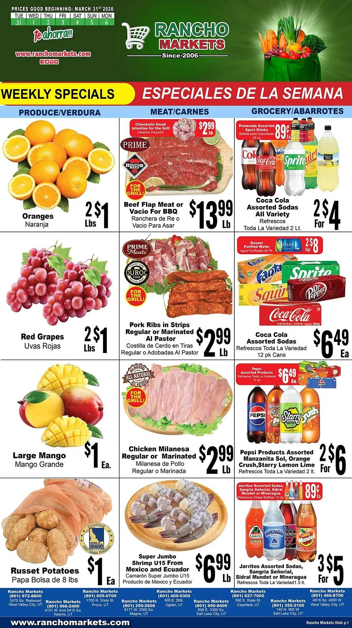 Weekly ad Rancho Markets weekly ad from March 31 to April 6 2026 - Page 1