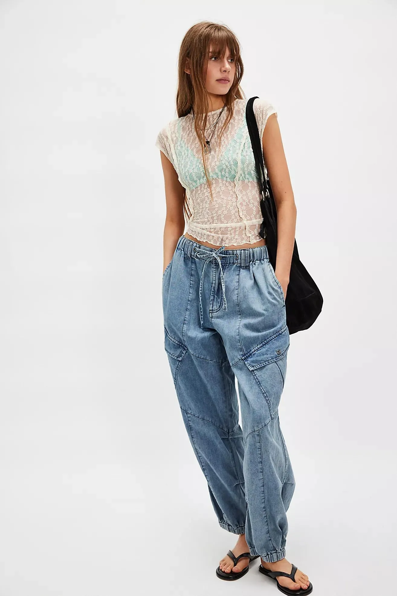 OneTeaspoon Drawstring Flight Jeans