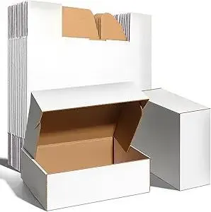 12x9x4 inches Shipping Boxes Set of 20, White Corrugated Cardboard Boxes Literature Mailer Boxes Gift Boxes Small Boxes for Shipping Wrapping Mailing Packaging Small Business