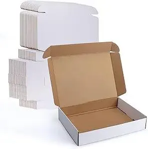 Lyeasw 11x8x2 Inch Shipping Boxes 20 Pack Corrugated Cardboard Box Mailer for Small Business Mailing Packing, White