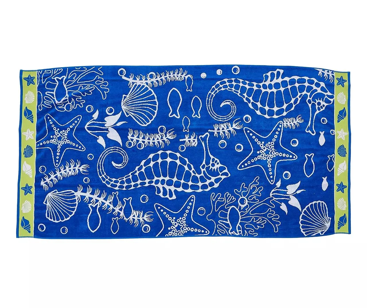 Blue & White Seahorse Beach Towel