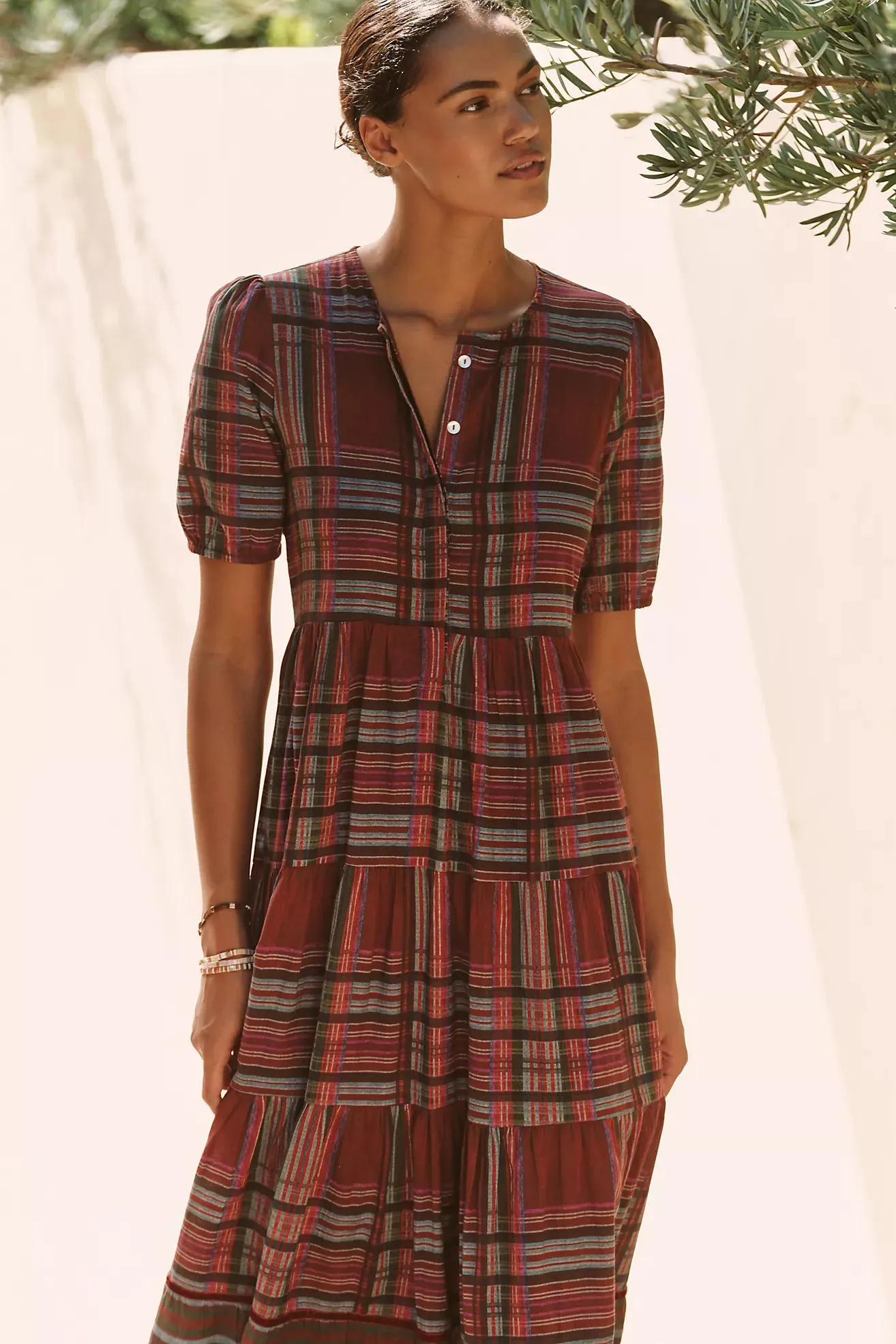 Ro's Garden Daphne Short-Sleeve Midi Dress