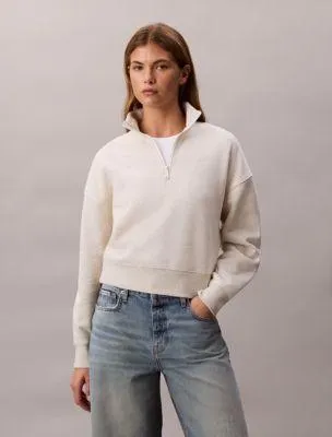 Archive Logo Fleece Quarter Zip Mock Neck Sweatshirt