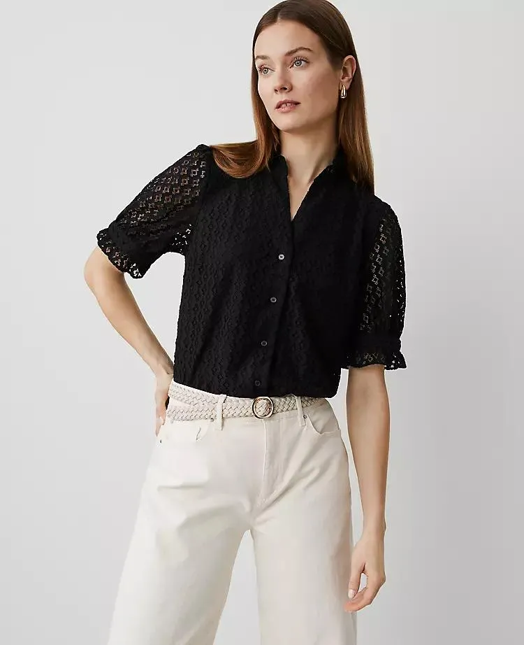 Lace Ruffle Collar Blouse