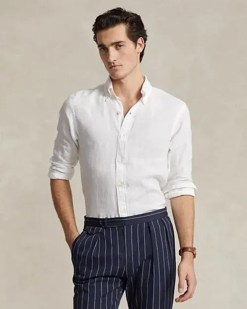 Custom Fit Linen Chambray Shirt