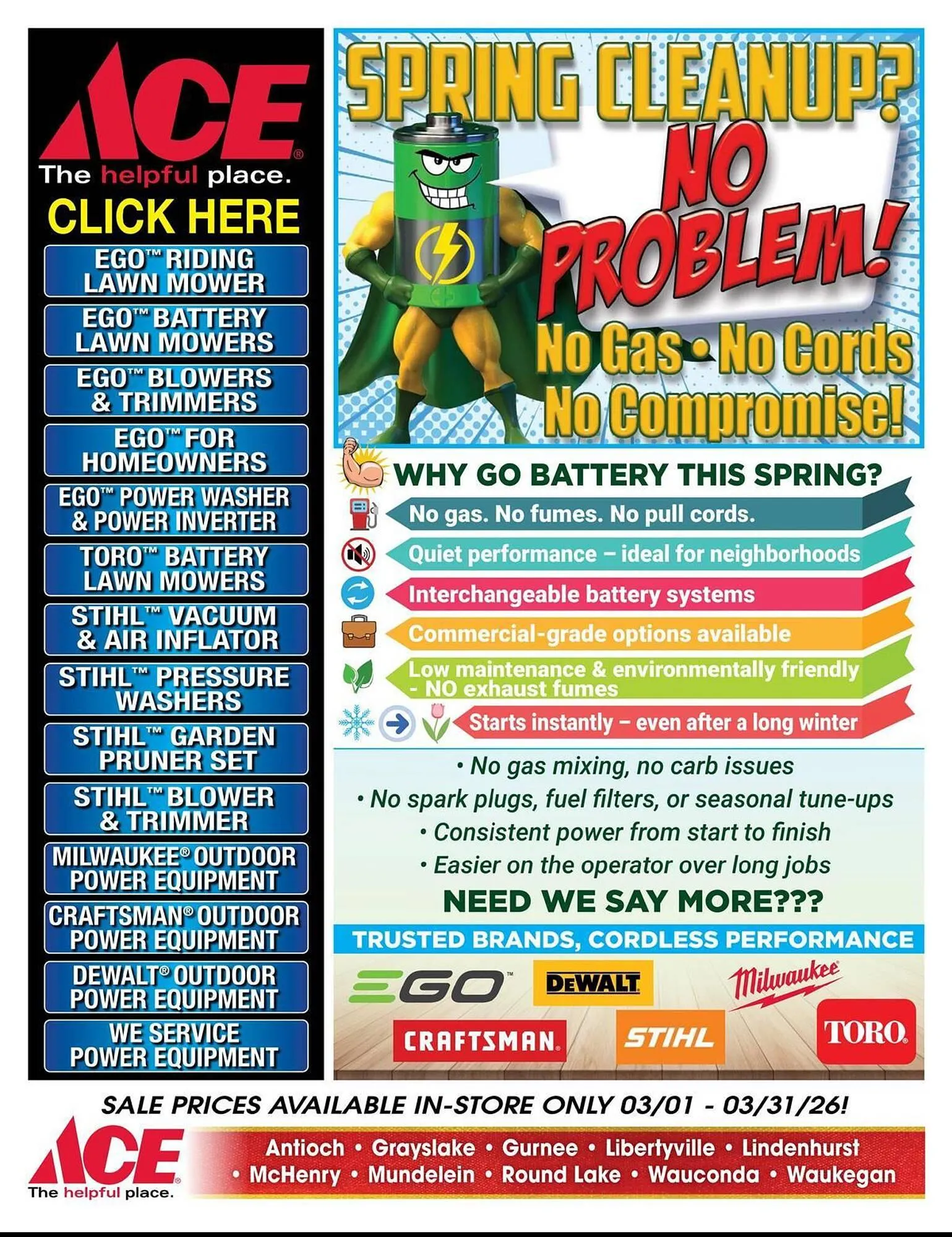 Weekly ad Ace Hardware flyer from March 1 to March 31 2026 - Page 1