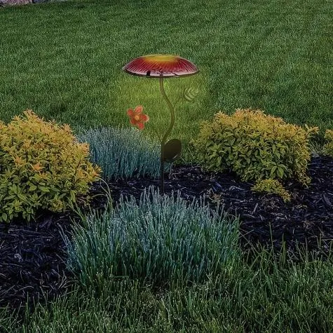 Outdoor Living Accents Solar Mushroom Stake Light, 25"