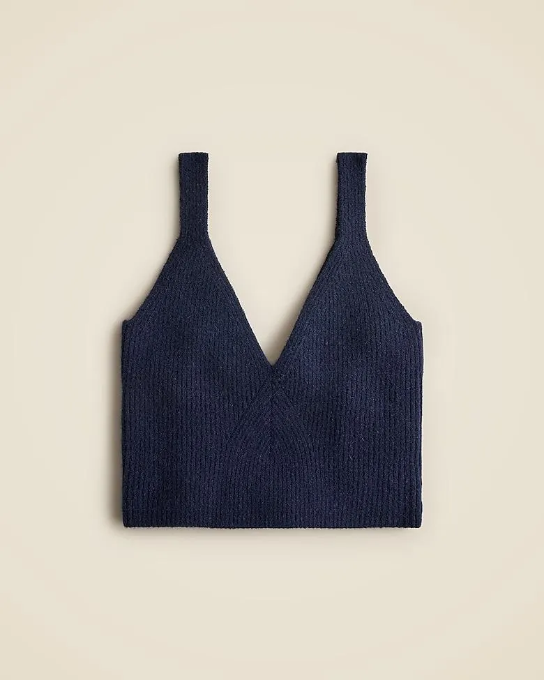 Cashmere-blend cropped sweater-tank