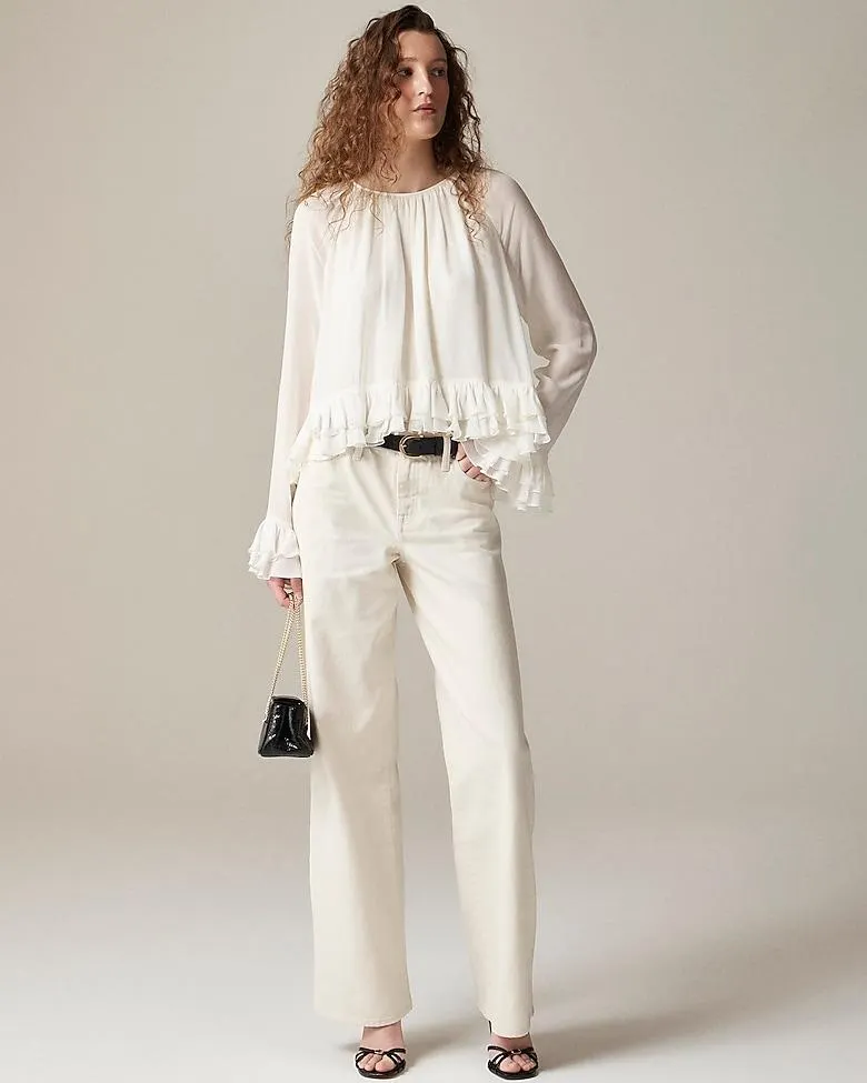 Lower-rise wide-leg jean