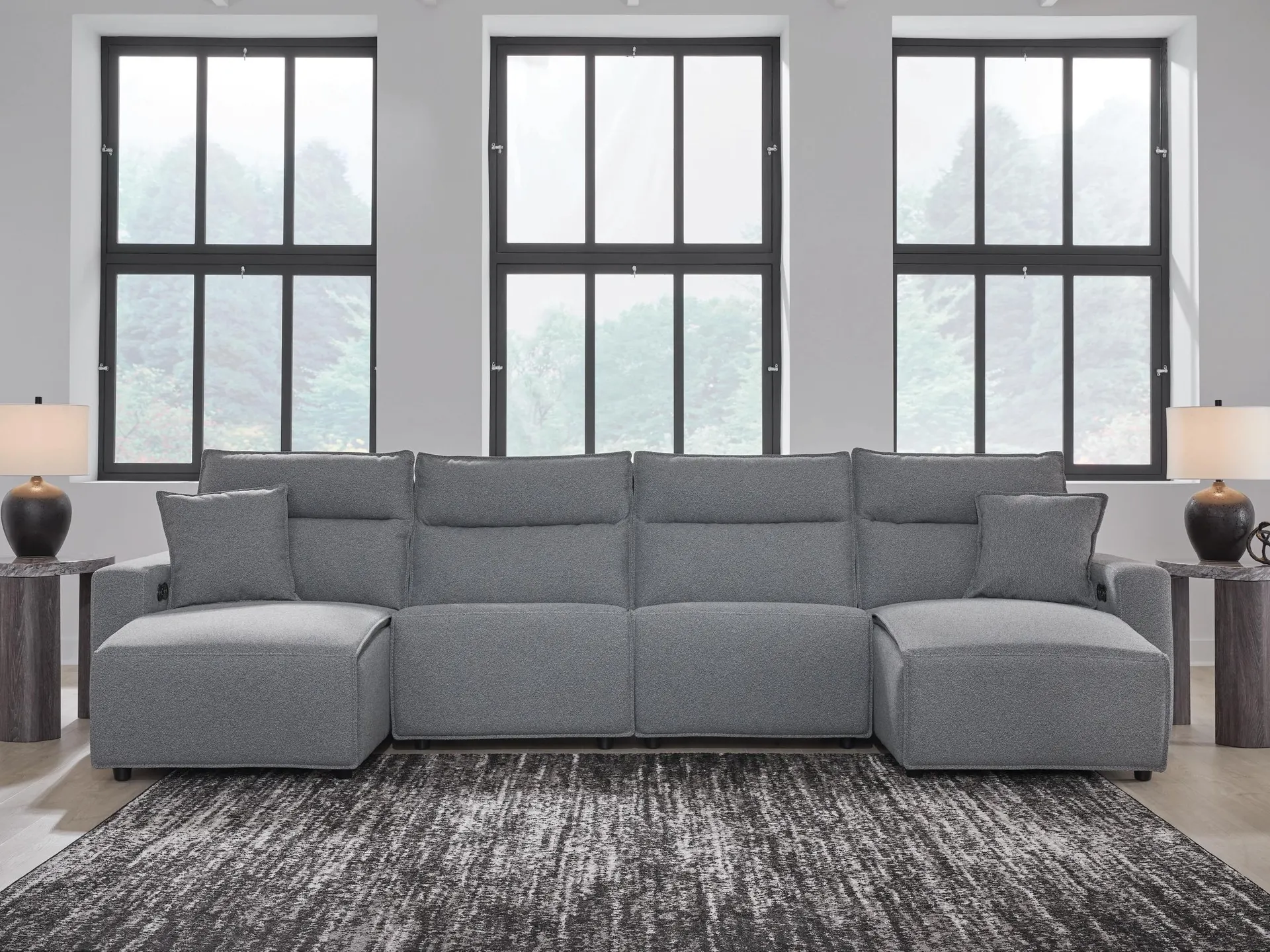 ModMax II 4-Piece Next-Gen Nuvella™ Performance Fabric Dual Power Reclining Modular Sectional with Double Chaise