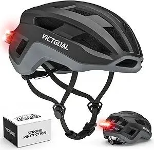 VICTGOAL Road Bike Helmet Adult Men Women with Detachable Magnetic Rear Light, Bicycle Helmet Adjustable Breathable Road Cycling Helmet for Road Mountain Riding