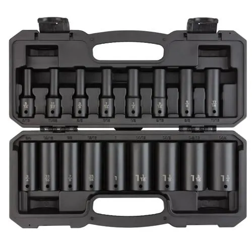 Tekton 17pc 1/2" Drive Deep 6-Point Impact Socket Set