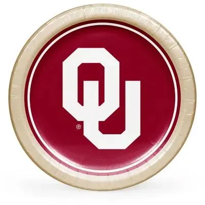 Oklahoma Sooners NCAA Round Paper Plates, 10", 85 ct.