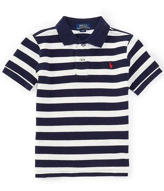 Big Boys 8-20 Short Sleeve Medium Stripe Mesh Polo Shirt