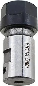 RLECS 5mm Hole Diameter ER11 Spindle Machine Extension Bar Tool Holder Engraving Machine Spindle Toolholder Alloy Steel Collet Chuck Holder for Deep Hole Machining Boring Milling
