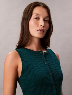 Smooth Cotton Rib Sweater Tank