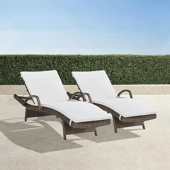 Balencia Chaise Lounges with Arms, Set of Two
