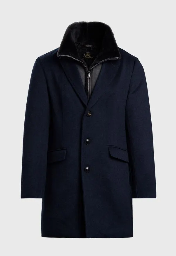 Wool Coat with Shearling Gilet