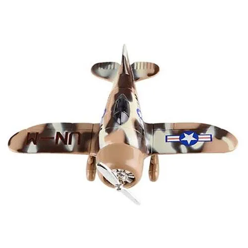 Rhode Island Novelty - Pull Back Die-Cast Metal Vehicle - CAMO PLANE (Brown/Tan)(6.5 inch)