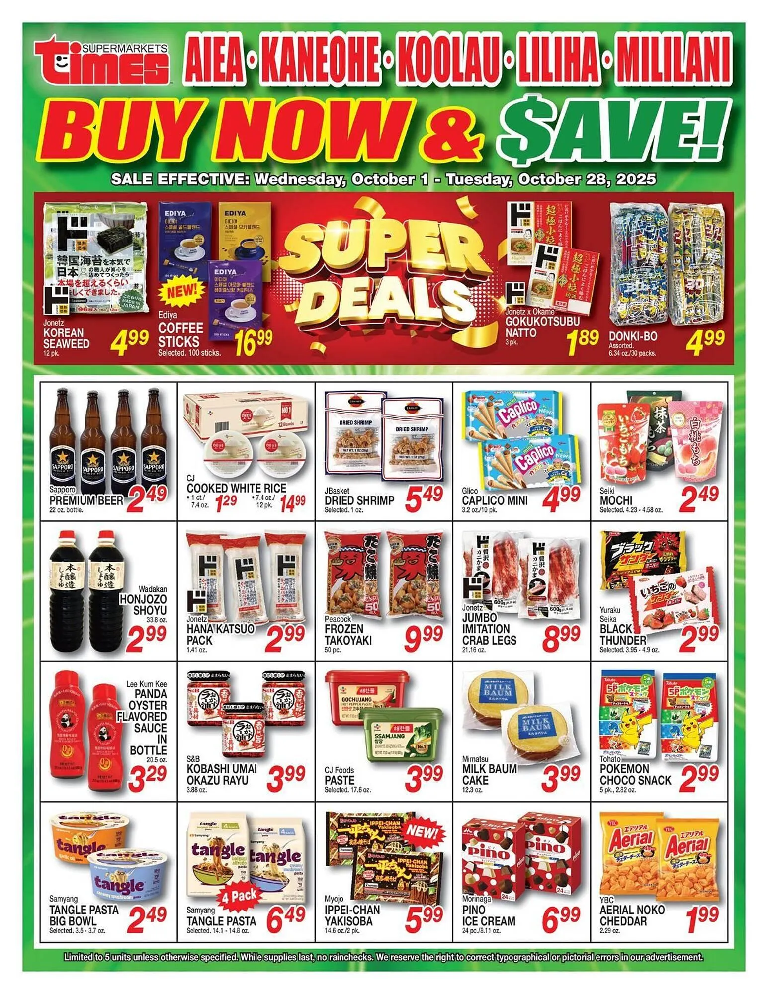 Weekly ad Times Supermarkets weekly ad from October 1 to October 28 2025 - Page 1